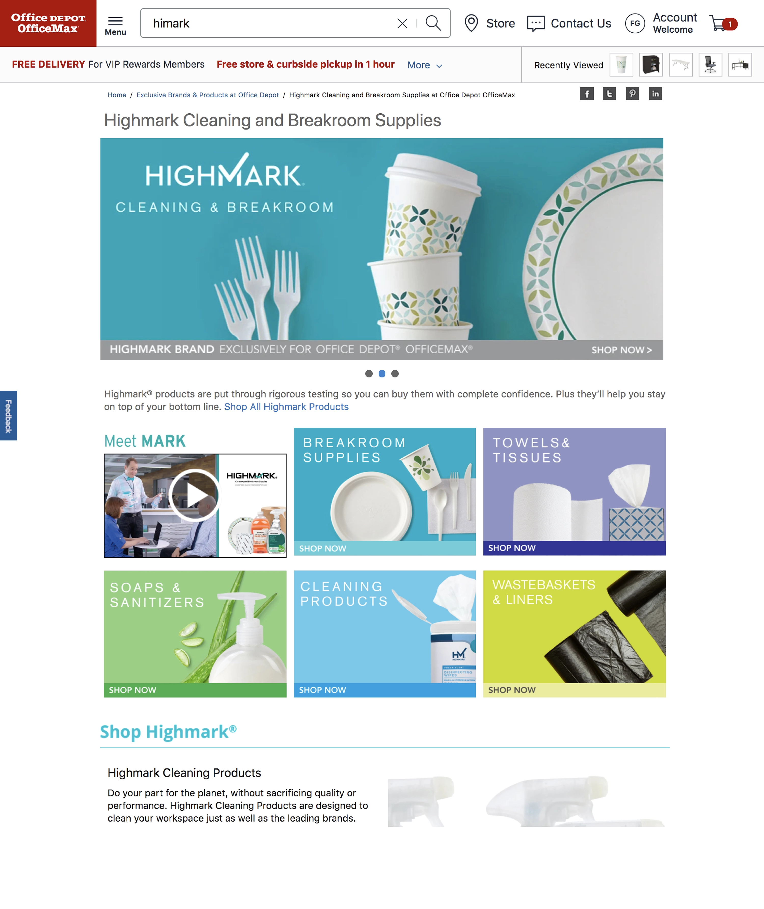 Office Depot | High Mark Web UX/UI